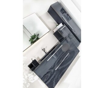 ארון אמבטיה תלוי דגם ACQUA FLAT GLASS שחור